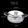 Deep Fryer Pot Stainless Steel Japanese Style Fryer with a Thermometer and Oil Drip Drainer Rack for French Fries Shrimp Chicken Fish