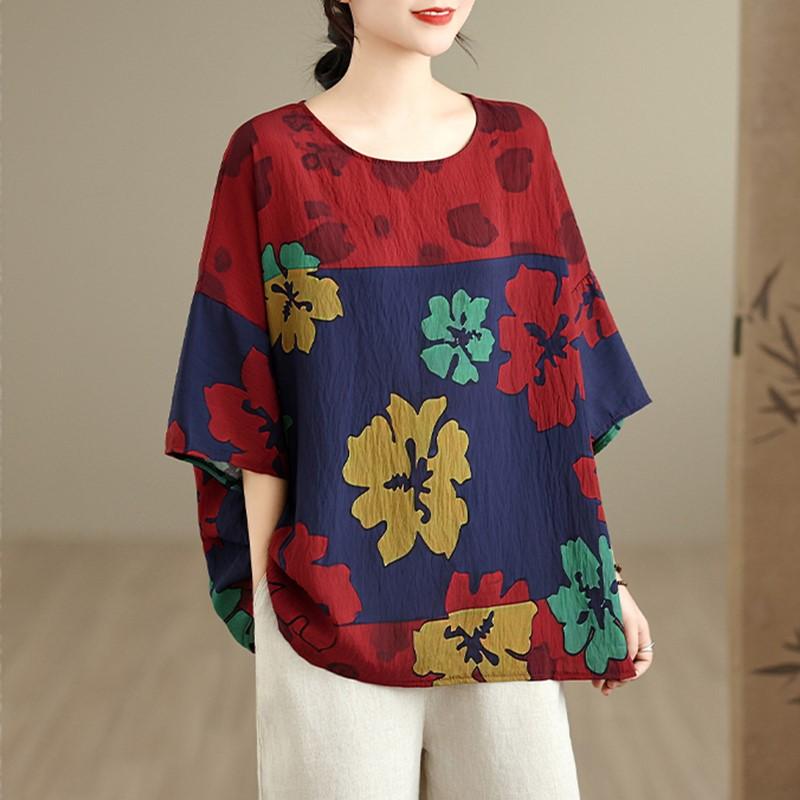 

Short sleeve Oversized cotton vintage Casual loose t shirt tops Women summer t-shirt