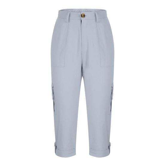 Women's Capris Cargo Joggers Mid Rise Cropped Cargo Pants Summer Quick Dry Hiking Pants with Multi Pockets
