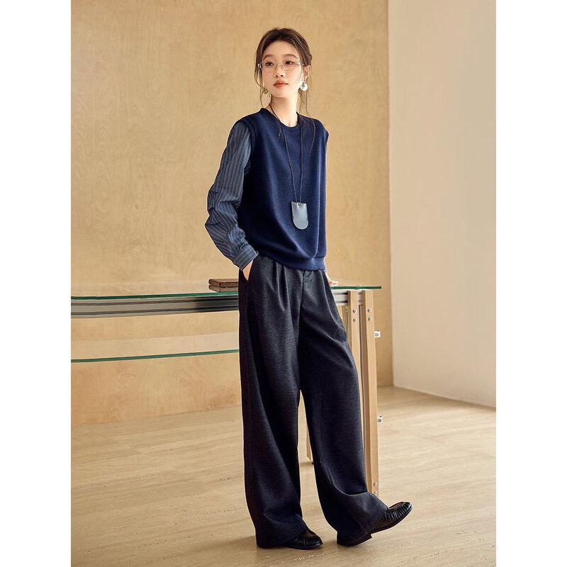 Mohan Yimei Color Block Long Sleeve Casual Sweatshirt