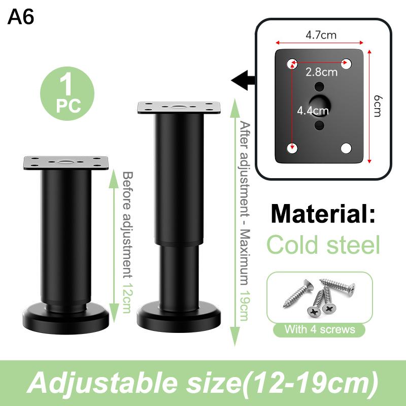 Heavy-Duty Adjustable Height Bed Frame Support Legs Furniture Support Columns Universal For Bed, Sofa, Cabinet, Dresser, Table