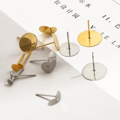 10-100 st/parti För Smyckestillverkning DIY Örhängeskontakt Örhänge Handgjort Material Populära Basstift Silverfärgade Öronbaksidor Populära Fynd Guldiga Öronstift