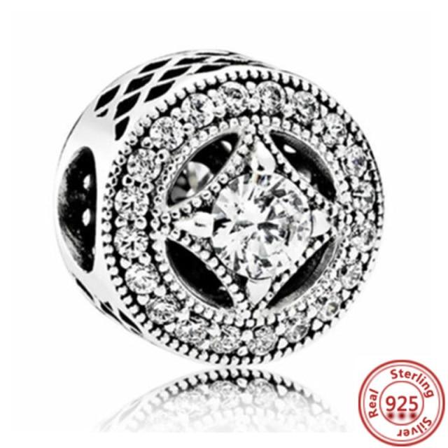 925 Silver Love Collection Beaded Pendant Charm Accessory Bracelet Women 'S Diy Jewelry