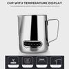 12 20oz Milk Frothing Pitcher with Temperature Display Stainless Steel Milk Frother Pitcher Jug Cup for Latte Art