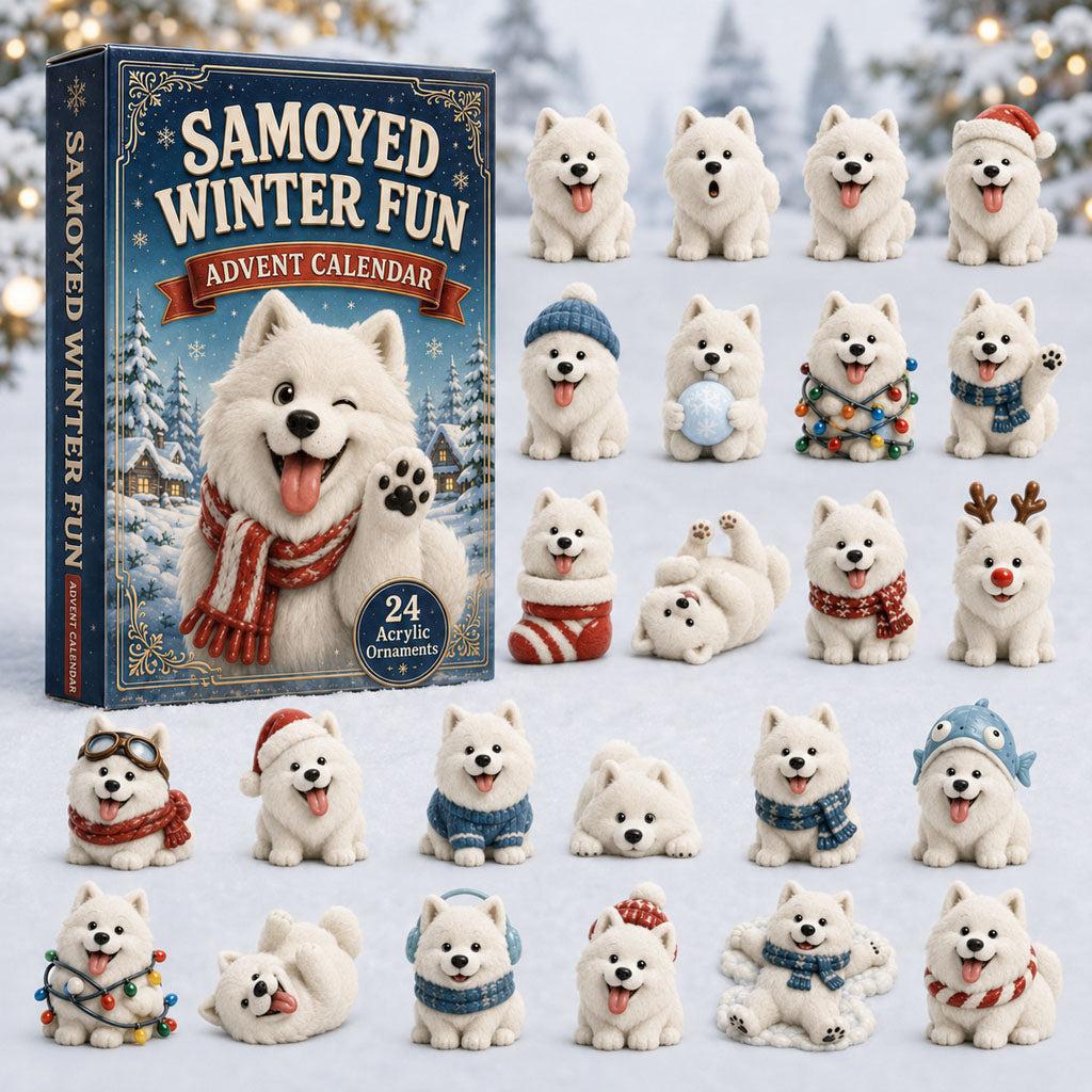 Generic Dog Christmas Advent Calendar 24 Days Cute Puppy Figurine Countdown Blind Box Holiday Home Desktop Decoration Gift