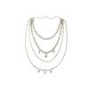 Tassels Shoulder Chain Necklace Big Square Pendant Shine Rhinestone Necklace  Wedding