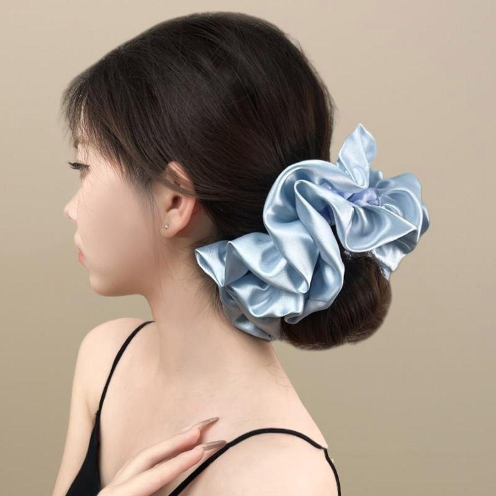 Retro Elegant Hair Band Satin Rubber Band Trendy Hair Rope Headwear  Party Headdress