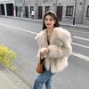 Imitation fox fur imitation fur coat winter big fur collar coat women's thickened long furry small fragrant wind