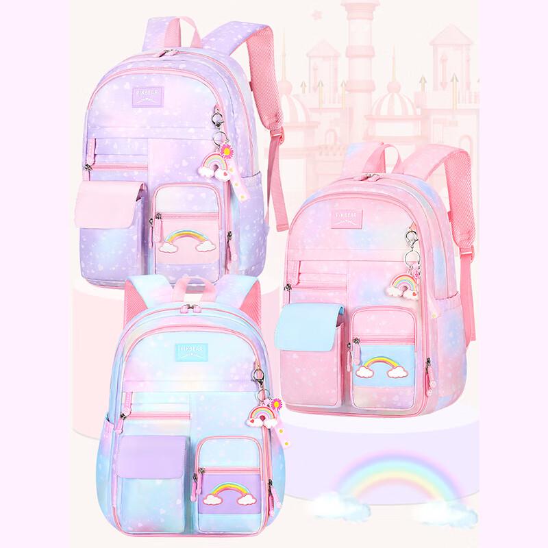 Li Shen Gradient Purple Kids School Backpack