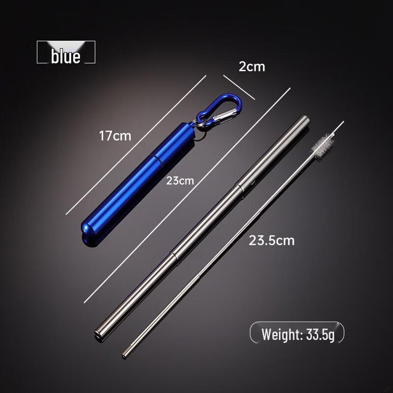 Qianxing 304 Stainless Steel Portable Telescopic Trekking Straw Set