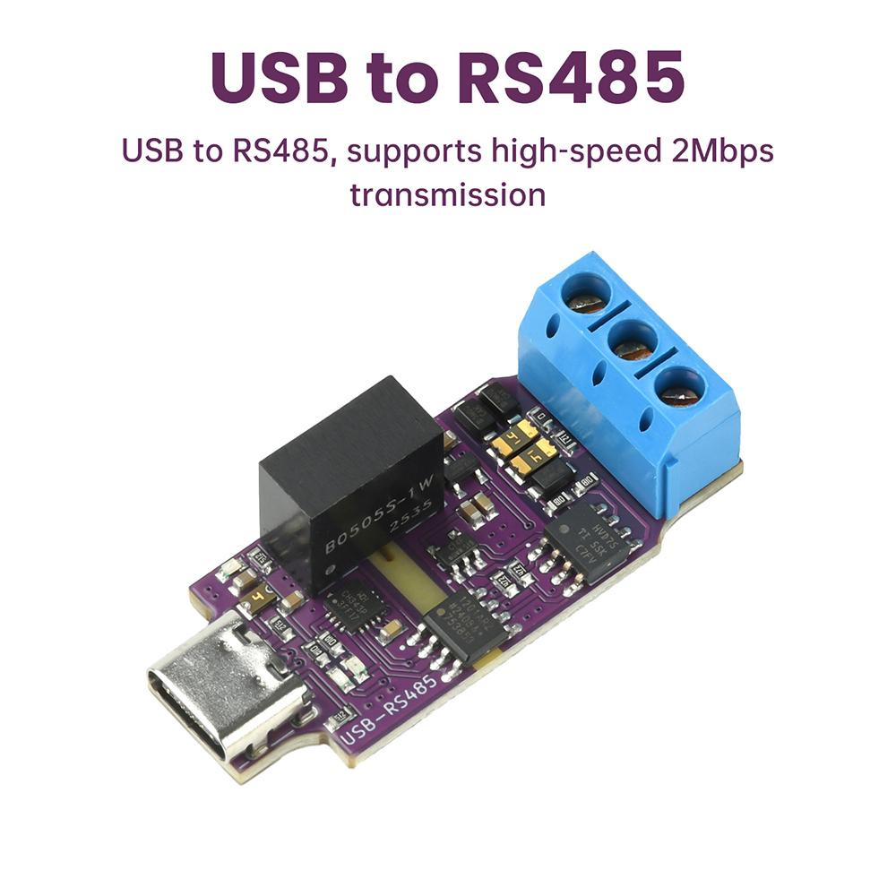 Type-C To RS485 Conversion Module Serial Port USB Type-C To 3PIN 485 Converter Module Onboard TVS and Self Recovering Fuse
