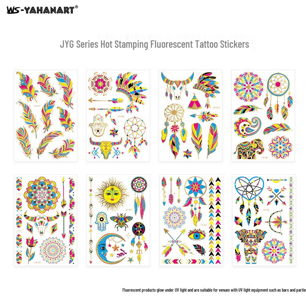 Creative Fluorescent Waterproof Full Arm and Face Tattoo Sticker