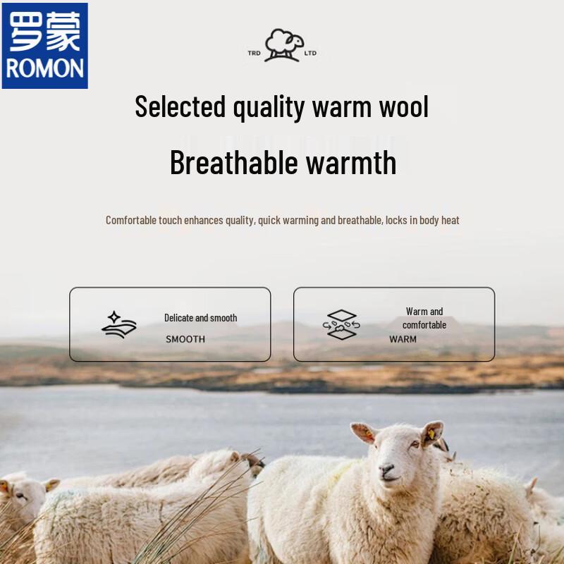 ROMON Men's Premium Wool Blend Polo Sweater