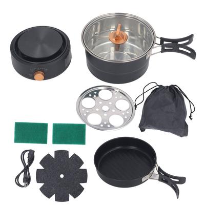 Fornello Elettrico Portatile da 500W 1.6L con Manico Pieghevole Hot Pot per Campeggio Dormitorio Multi Staccabile