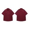 Clothing Home Loose Short Sleeve Shirt Men's Summer Street American College Style Couple Burgundy Shirt 2026 New Product