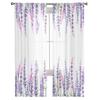 Plant Purple Lavender Watercolor Flower Sheer Curtains for Living Room Modern Voile Curtain Bedroom Tulle Curtains Window Drapes