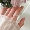 PANJBJ 925 Silver Pearl Bowknot Ring for Women Irregular Open Sweet Romantic Zircon Jewelry Birthday Gift Dropshipping