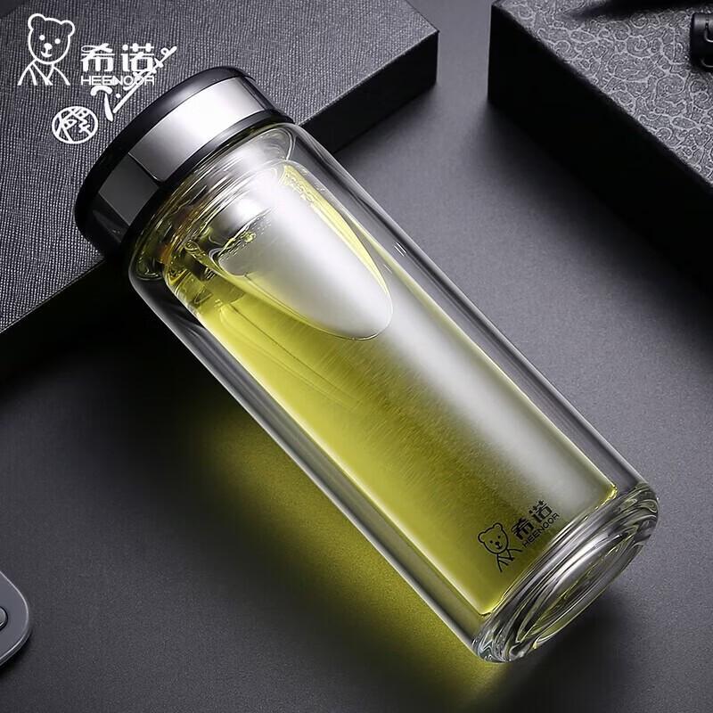 Xinuo XN-6751 Double-Walled Glass Travel Bottle with Infuser