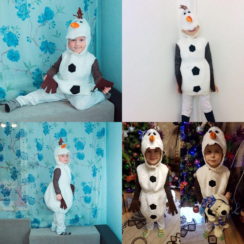 Enchanting Frozen Snowman Olaf Cosplay Costume For Kids Halloween Fancy Dress Up