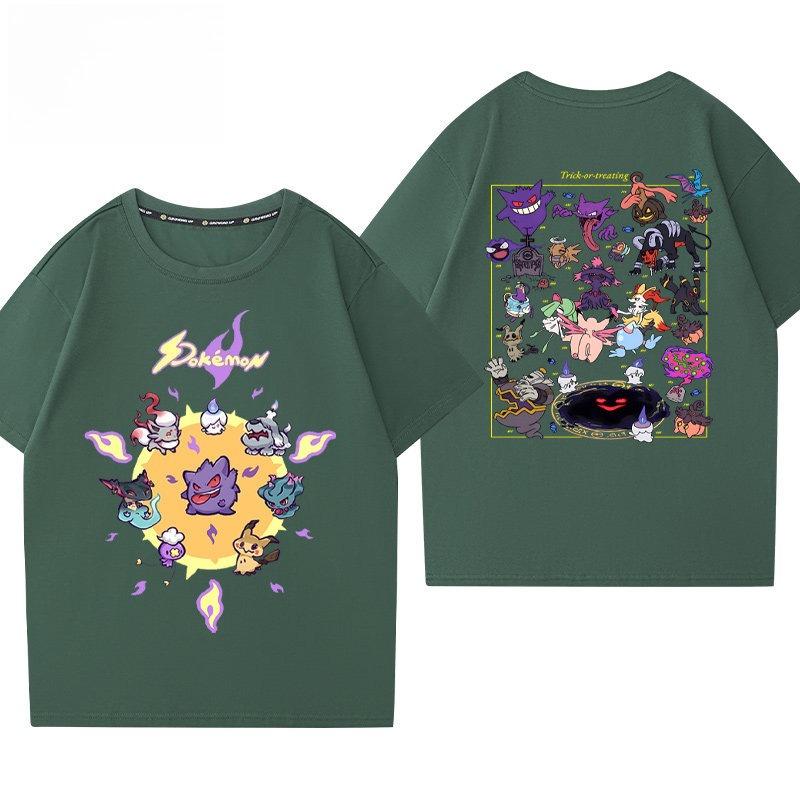 Pokémon Gengar Printing Tee 100 Cotton Tshirt Mens 2026 Summer Fashion Oversize Street Casual Y2K Tops Streetwear Clothing