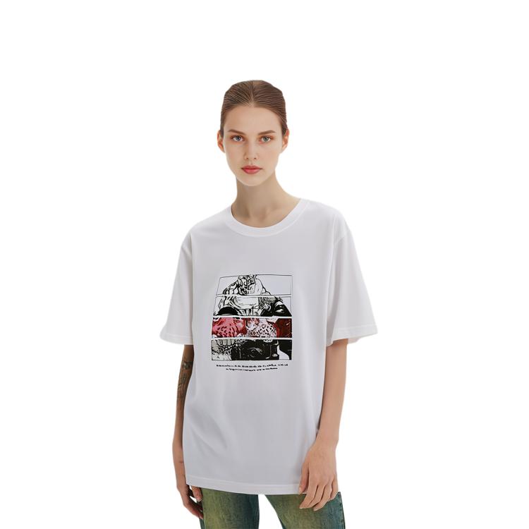 Uniqlo × Jujutsu Kaisen Collaboration Logo Print Round Neck T-Shirt Unisex Tops White 440675-00
