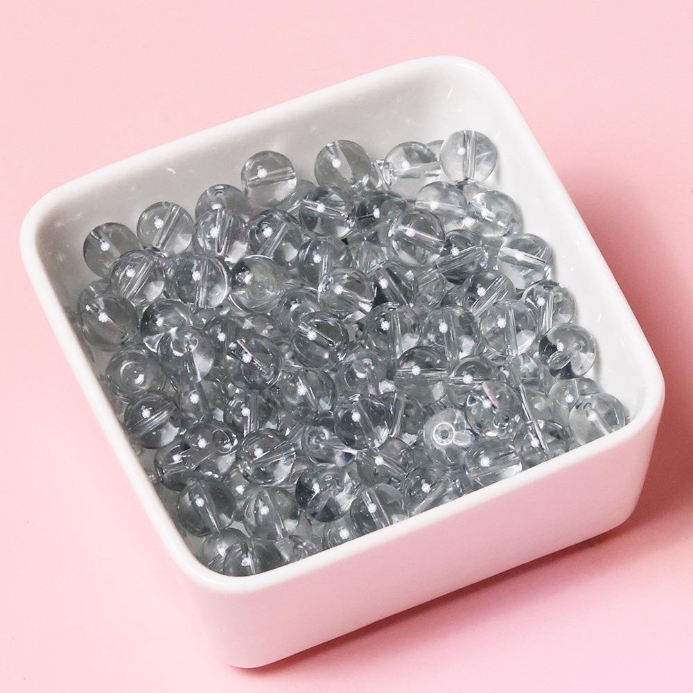 High-Gloss Jelly Color Glass Beads with Straight Holes for DIY Bracelets and Necklaces