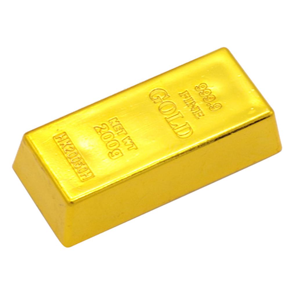 Hot Fake Plastic 999.9 Gold Bar Bullion Prop Desk Table  Decoration
