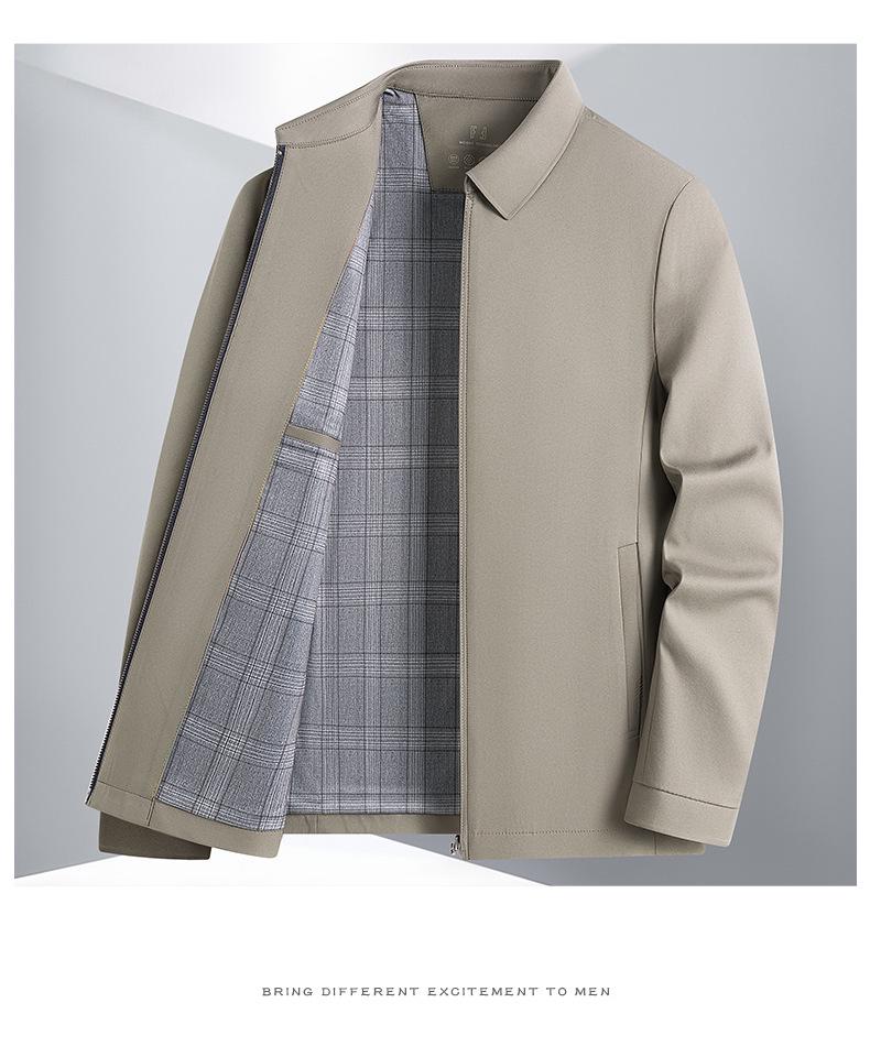 Men's Spring/Autumn Lapel Jacket: Middle-Aged Business Casual Slim-Fit Coat