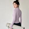 Sunscreen clothing, running sports jacket, women's Pilates yoga clothing, stand-up collar zipper, quick-drying and breathable, fitness training, outer