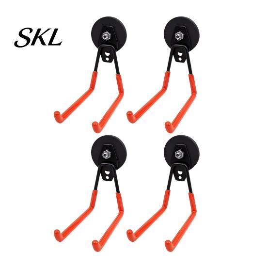 Tool Hanging Magnetic Hooks Double-Claw Hook, Anti-Slip Rubber Coated Garage Hooks, Heavy Strong Magnet for Tools Duty Universal Garden Shovel Trailer