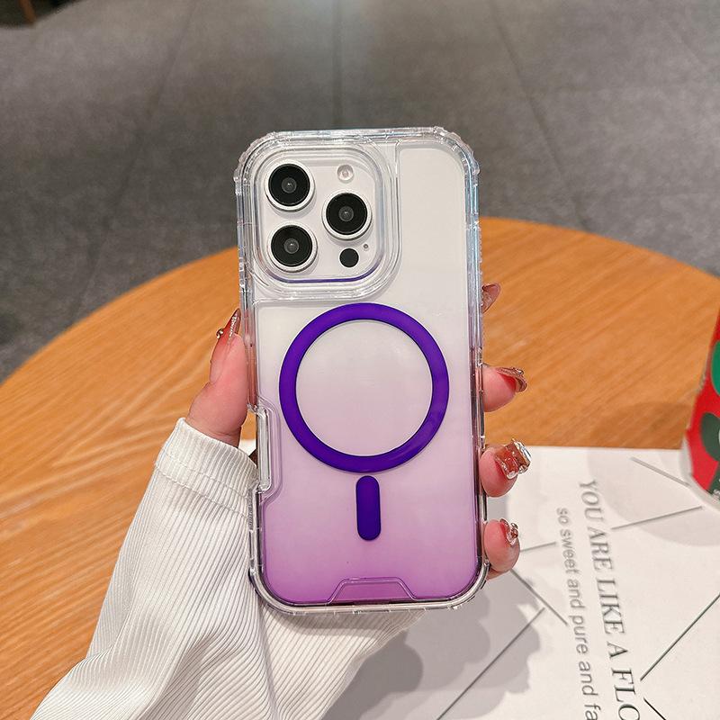 

For IP6PROMAX Two-color Gradient Magnetic Phone Case Three-in-one Anti-fall High Quality For iPhone 16 Pro