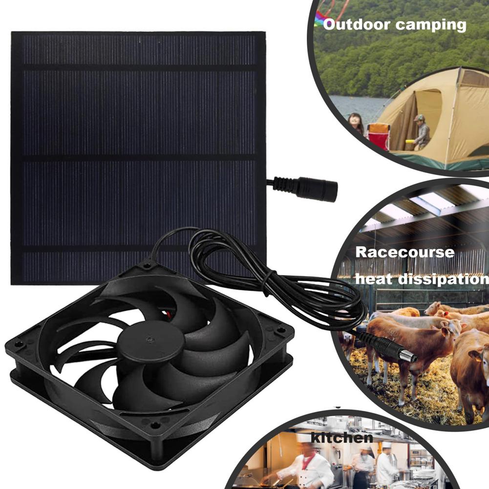 Outdoor Pet House Cooling Solar Panel Enclosure Fan Fan Dog For Pet Exhaust Ventilation Campers L5X5