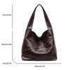 Women's Large Capacity PU Leather Solid Color Shoulder Bags 2025 Winter Retro Tote Bags Luxury Designer Trend Female Handbags
