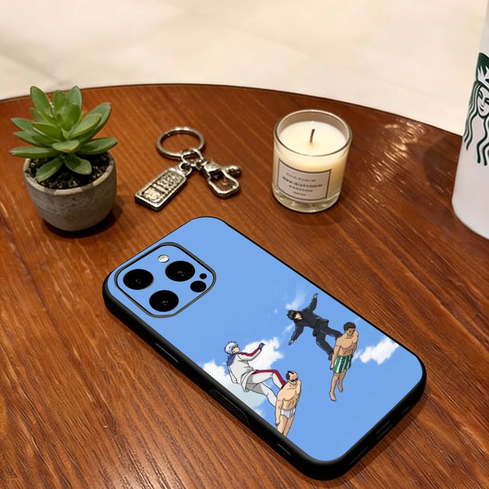 Gintama Phone Case For iPhone 17,16,15,14,13,12,11 Plus,Pro Max,XS,Soft Silicone Black Cover