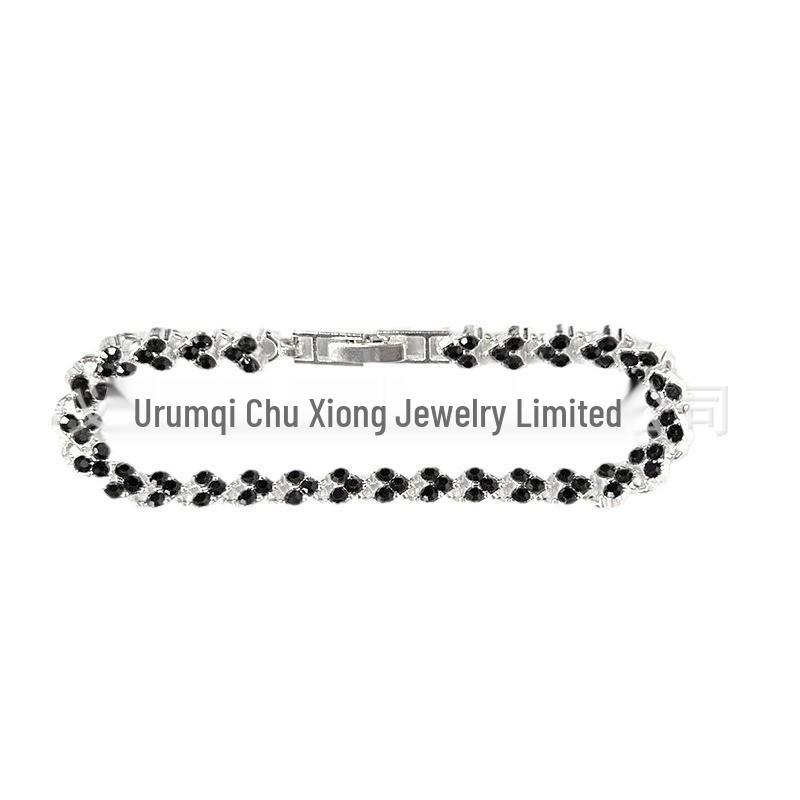 Heart-Shaped Rhinestone Silver-Plated Bracelet: Women's Crystal Fashion Hand Ornament