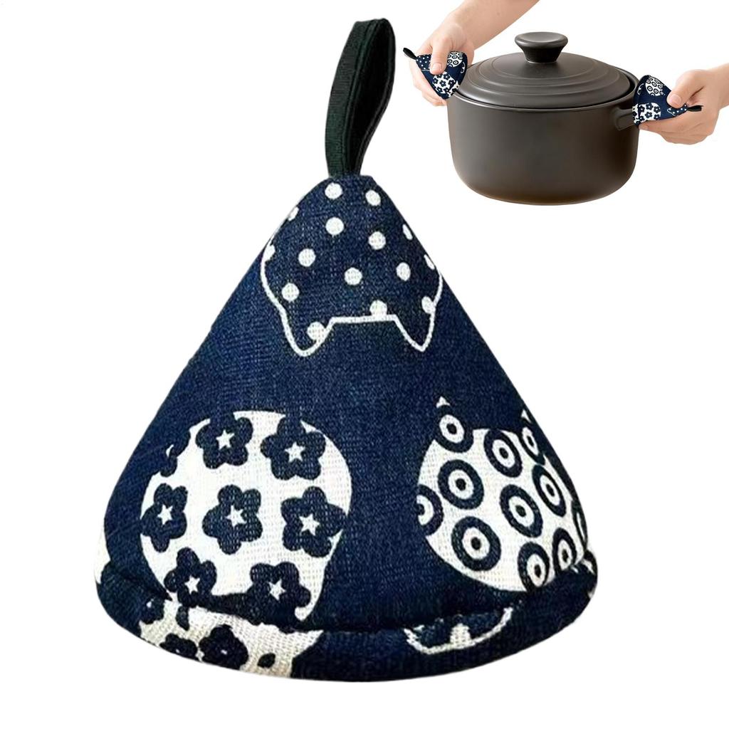 1Pair Triangle Pot Handle Cap Non-slip Heat Insulation Glove High Temperature Resistance Cotton Gloves Portable Kitchen Gadget