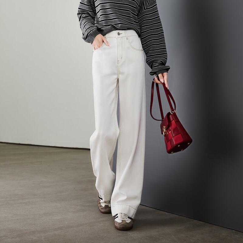 SOFSIL Women s High-Waisted Lyocell Blend Straight Jeans 29/XL