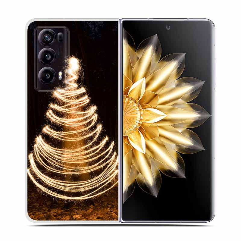 For Honor Magic V2 Case VER-AN1 Christmas Cute Clear Hard Plastic PC Back Cover For Huawei Honor Magic V2 5G Coques Cartoon Bags