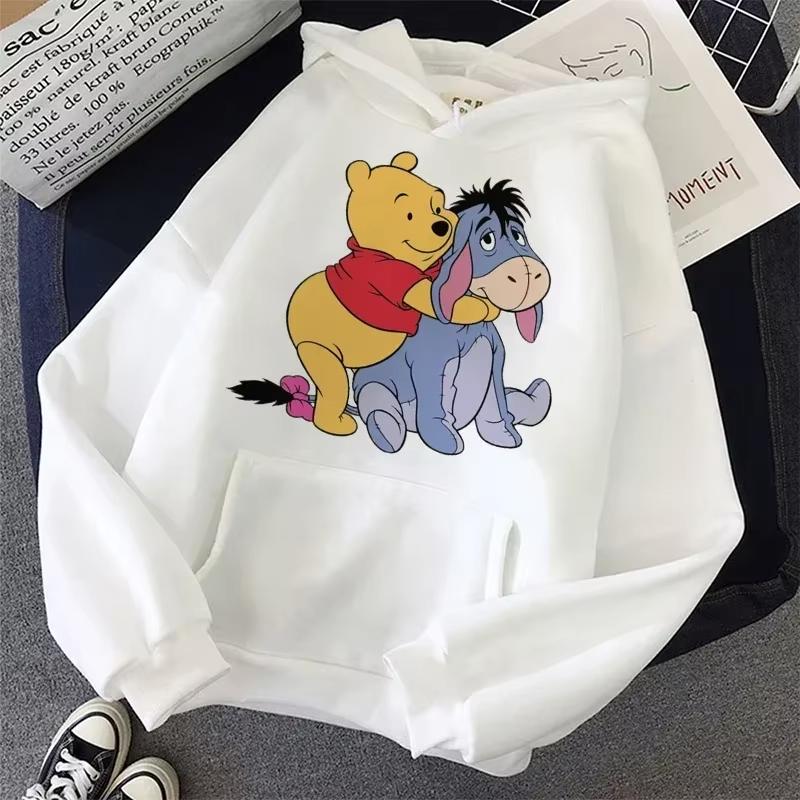 Disney Winnie The Pooh Anime Printed Hoodie Autumn Women's Long Sleeve Harajuku Top Y2k Men's Sweatshirt Streetwear Pullover