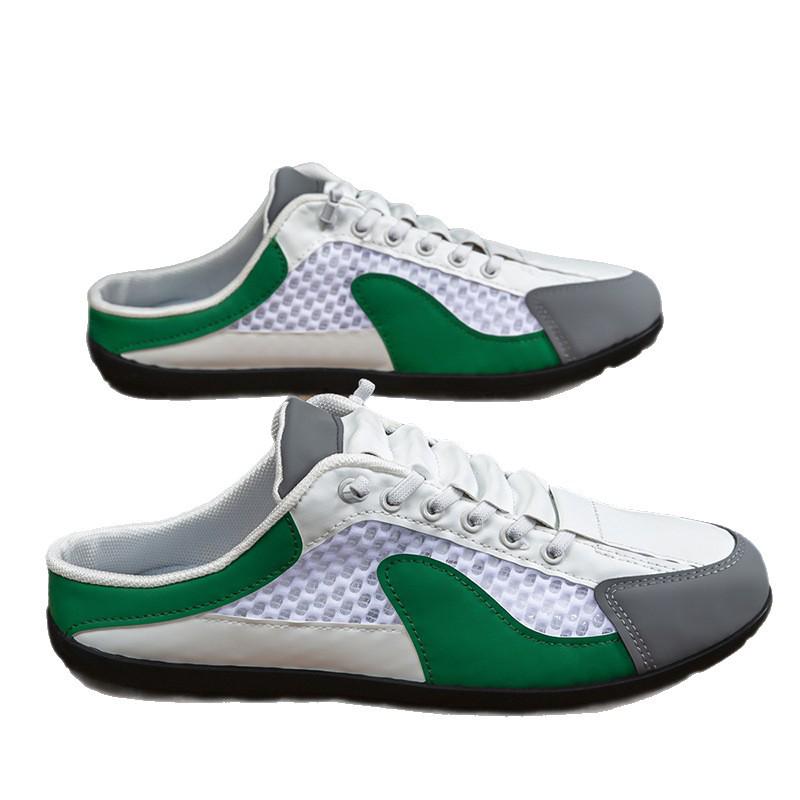 Heren Plus Size Mesh Instap Half-Slippers, Ademende Luie Schoenen, Zomer 2025