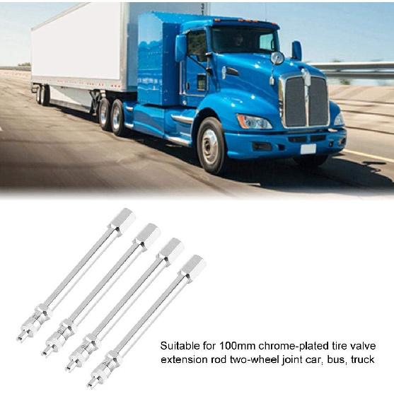 for Valve stem Extensions 4 Pack Tyre Valve Extender, 100mm Car Truck Wheel Valve Extension Extender Stem Wheel Valve Stem Extension Adapter