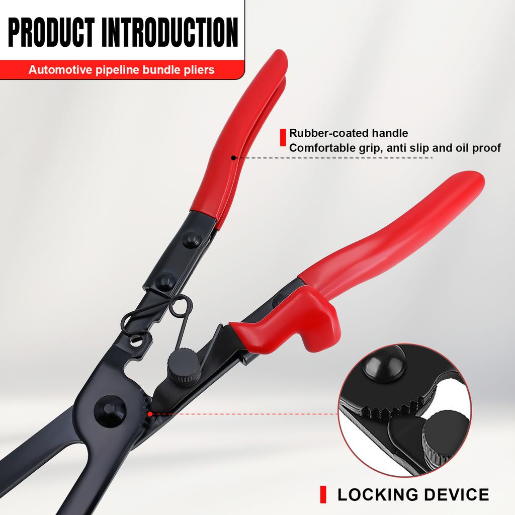 Long Reach Hose Clamp Pliers with Locking Mechanism, Extra Long Reach Hose Clamp Pliers for Hard-to-Reach Hoses