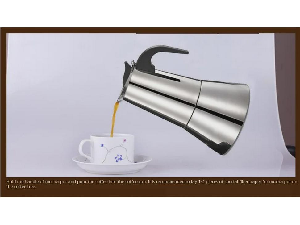 Stainless Steel Electric Moka Pot Espresso Maker
