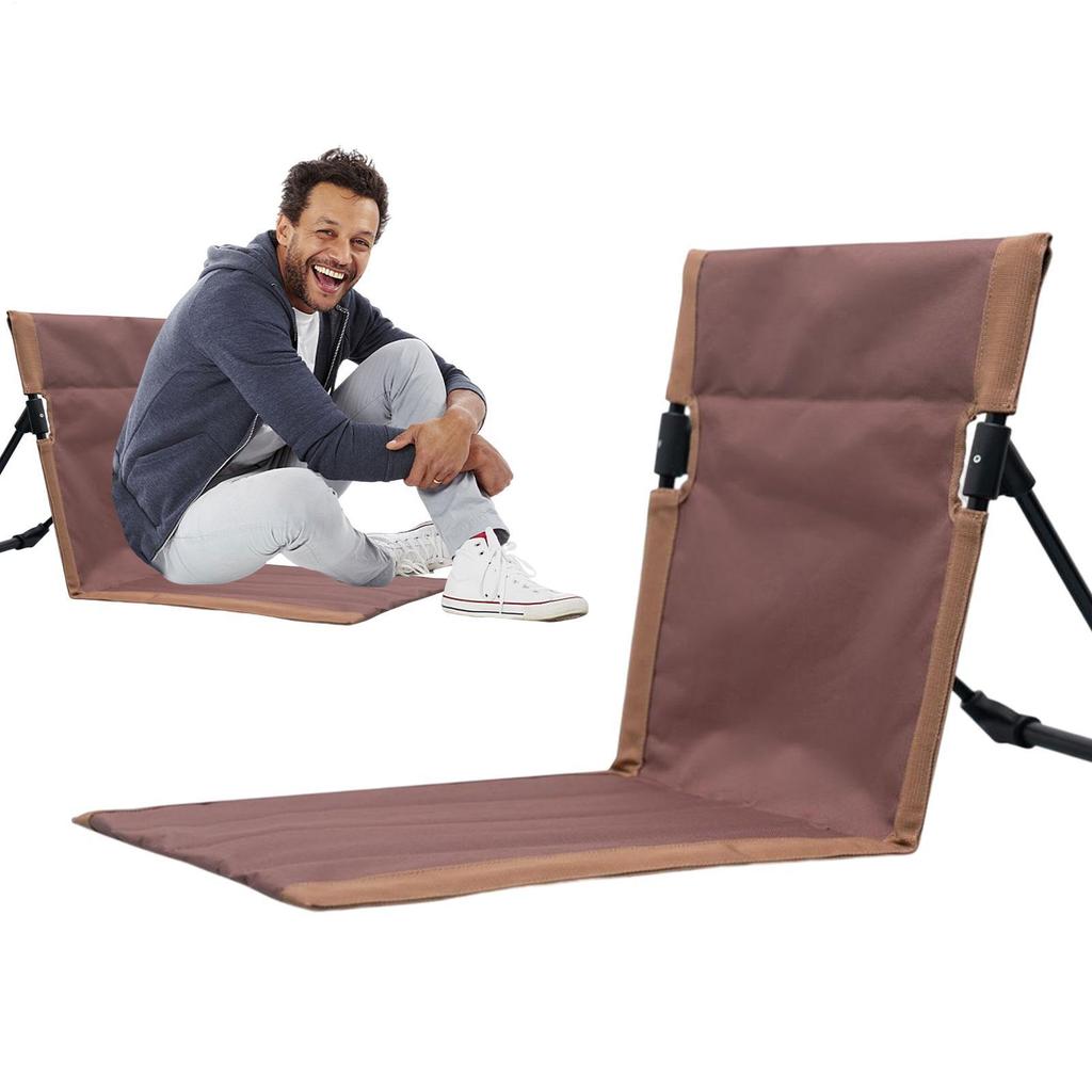 Camping Floor Chair Oxford Fabric Folding Beach Sit Mat with Back Support Lightweight Travel Lounge Chair For Camping Fishing