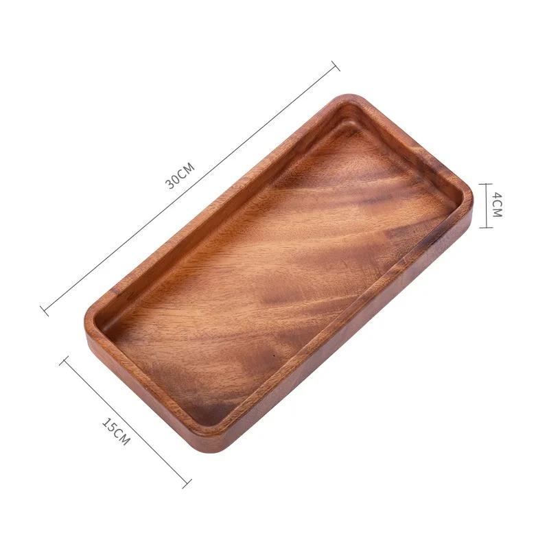 South American Walnut Rectangular Tray Japanese-style Wooden Dessert Tray Solid Wood Tea Tray Household Wooden Fruit Wooden Tray