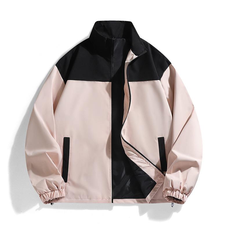 Jacket Men's Trend Contrast Color Loose Stand-Up Jacket Casual Sports Men's Top