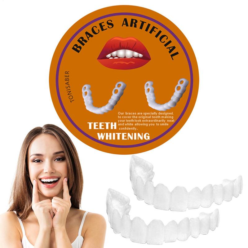 Hot Sell Teeth Veneers Snap On Tooth Cover Set Dentures Dental Veneers Snap On False Teeth Upper & Lower Imitation Teeth Braces
