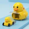 Early Education Yellow Duck Launching Toy Cartoon Design Ejection Toy Car  Baby Toys