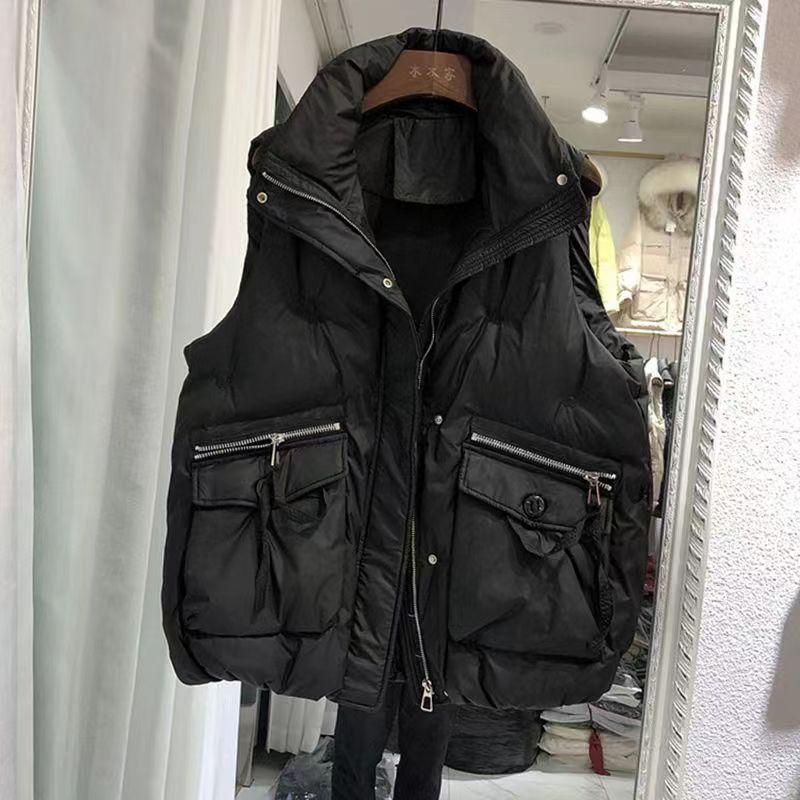 Fashionable and Warm Autumn Winter Loose Korean Version Cotton Vest Women's Wear  Sleeveless Coat