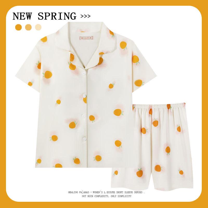 Women’s Cute Cotton Short Sleeve Pajama Set - Summer Style